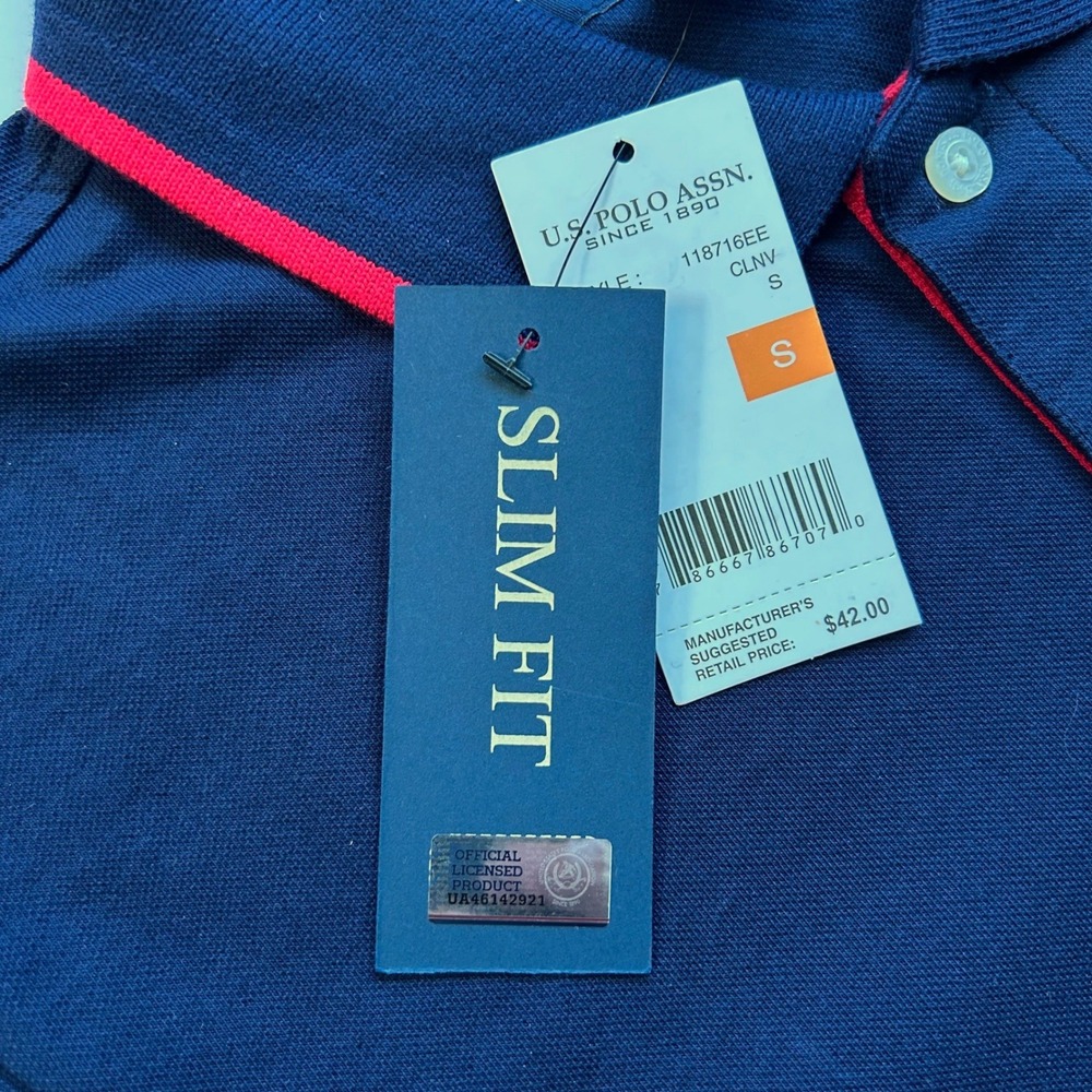 US Polo Assn Mens 3 Pack Slim Fit Stretch Pique Polo Shirts Small New NWT READ - Picture 3 of 15